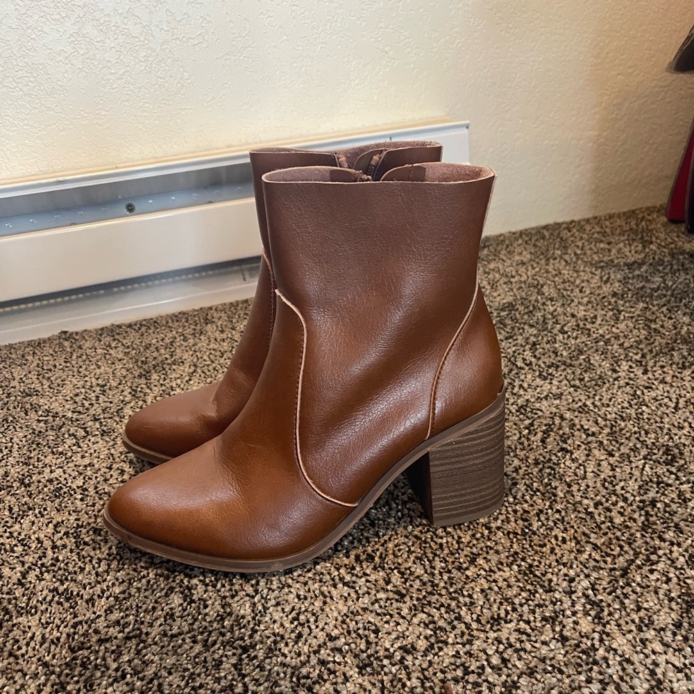 Tan booties